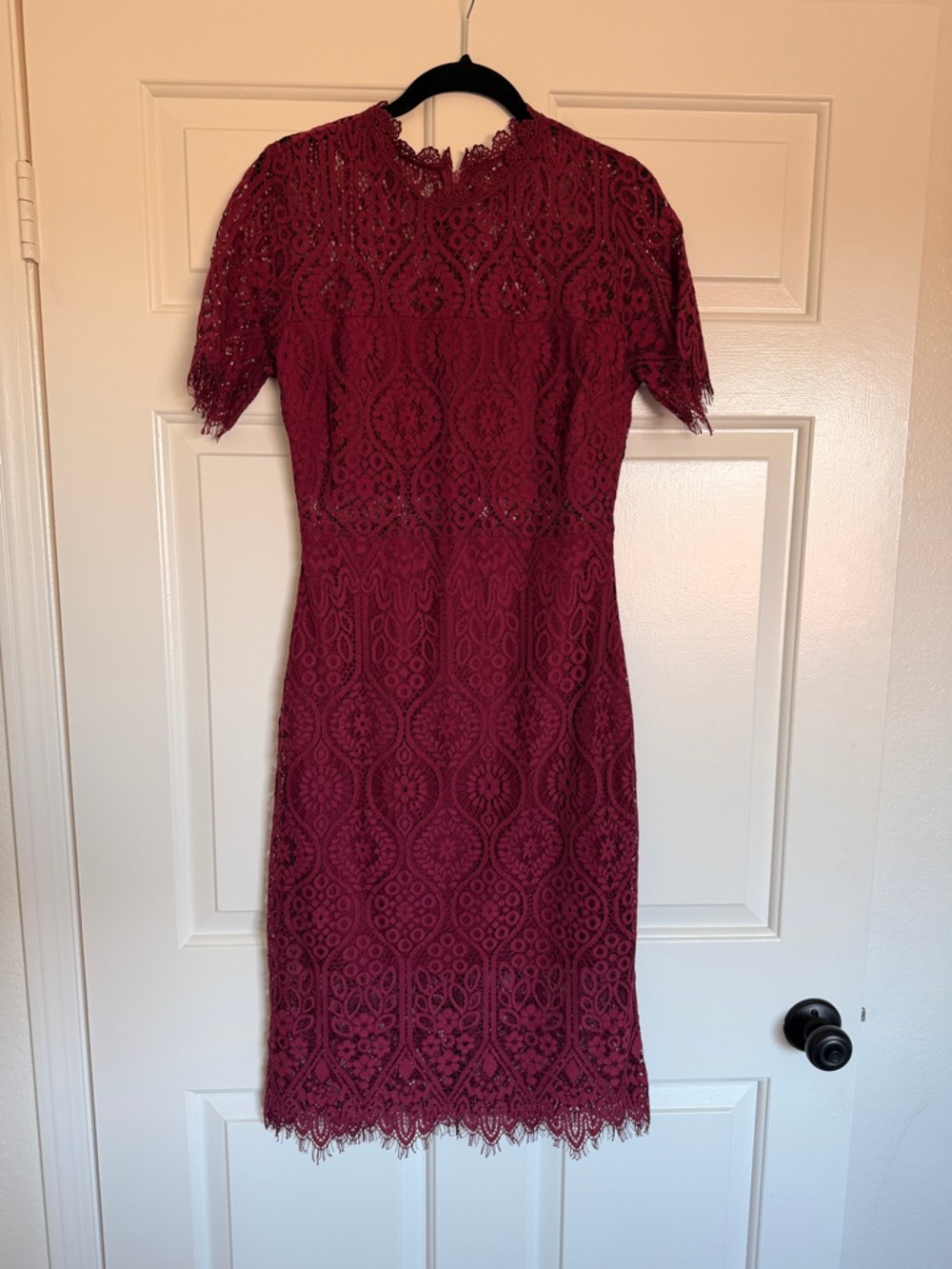 miami Burgundy Lace Midi Dress